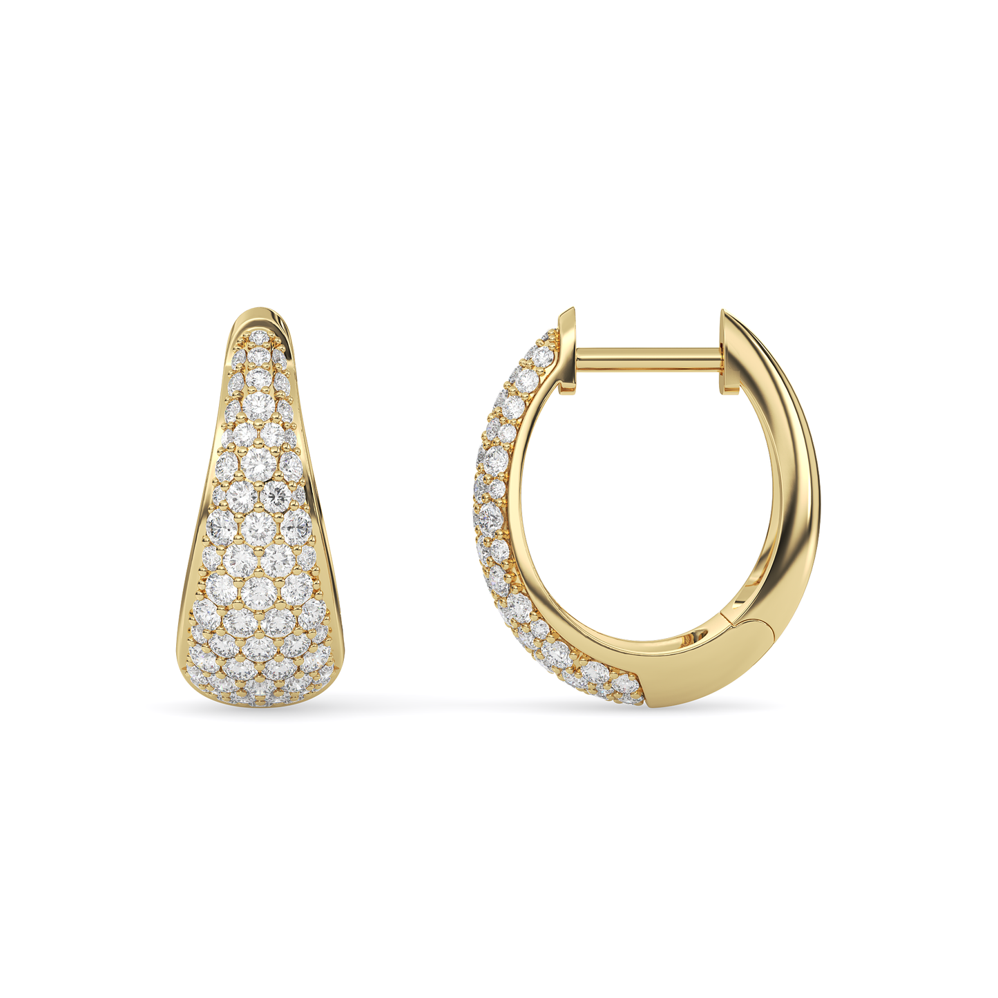 Teardrop Diamond Hoop Earrings