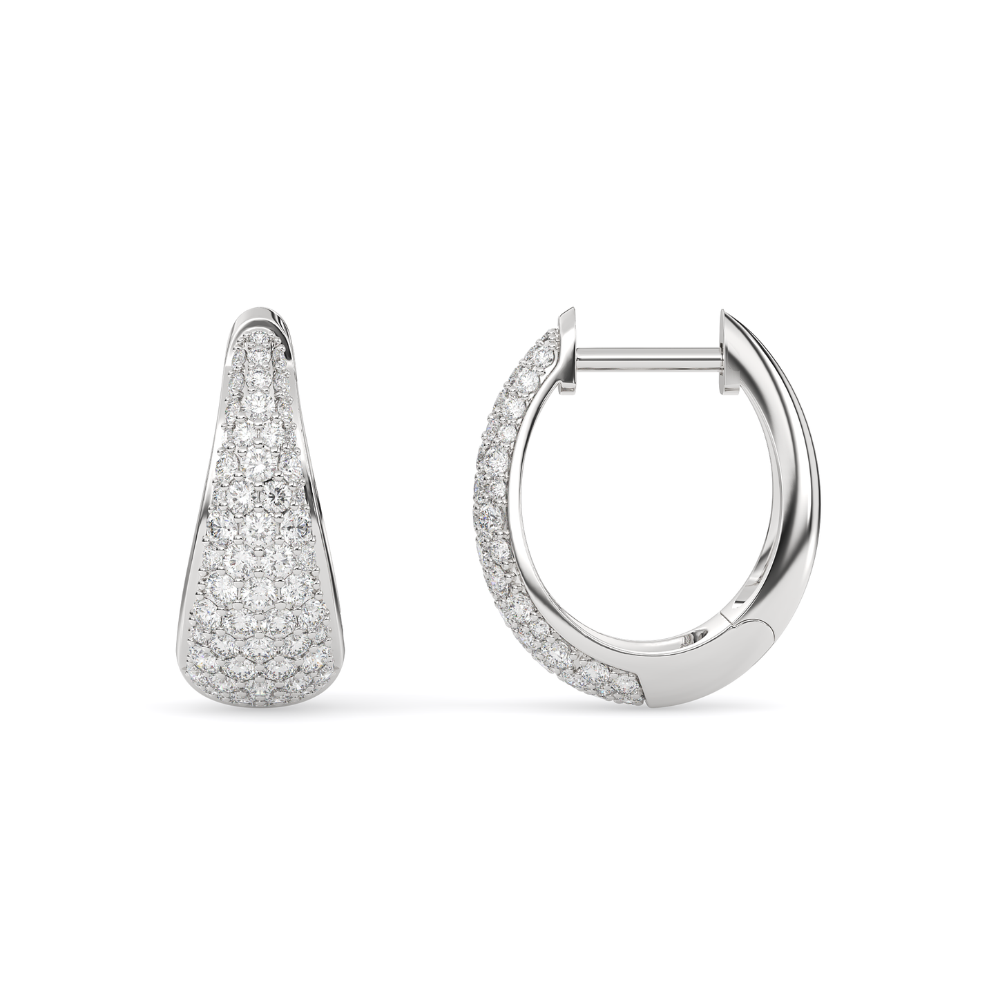 Teardrop Diamond Hoop Earrings