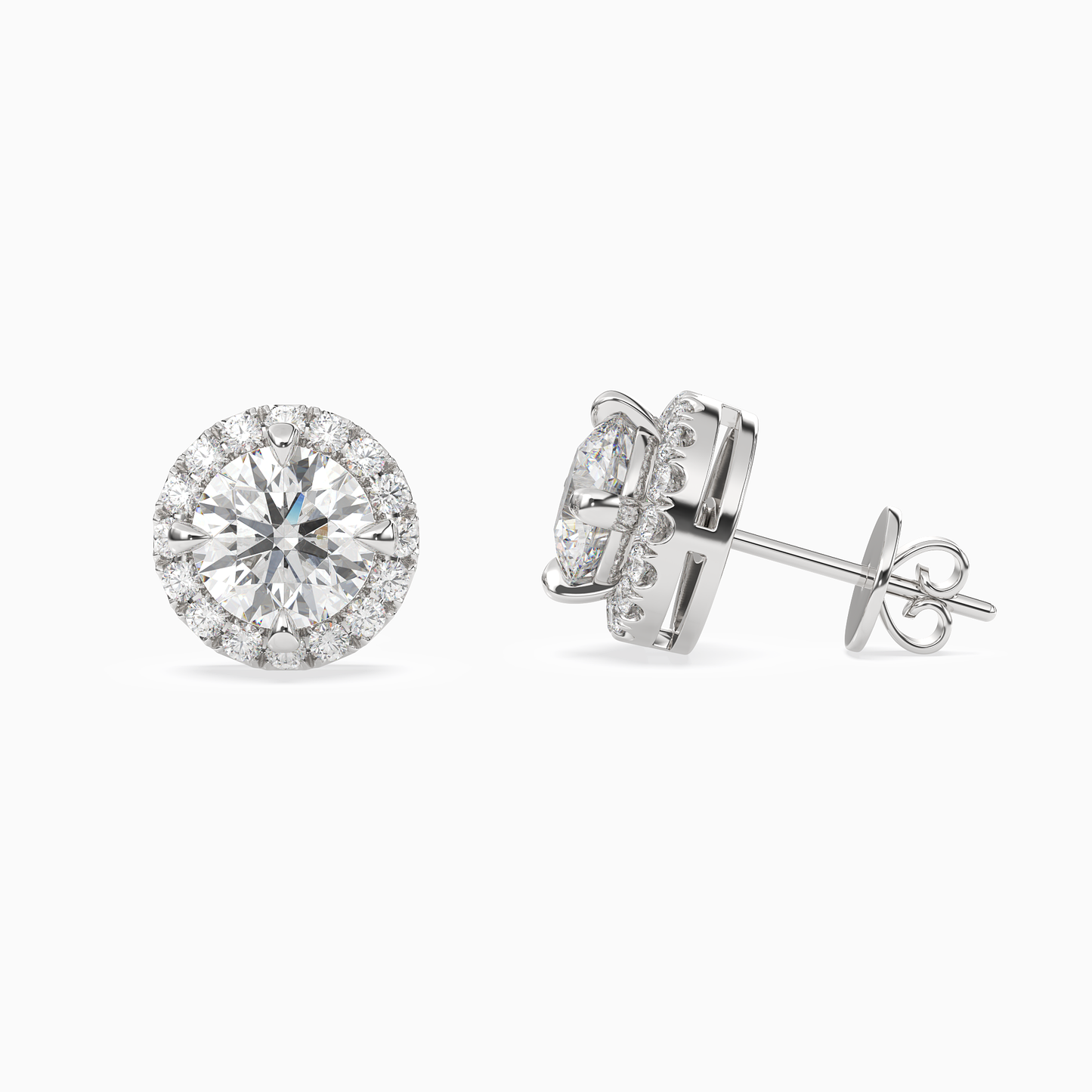 Diamond Studs with Halo Jacket