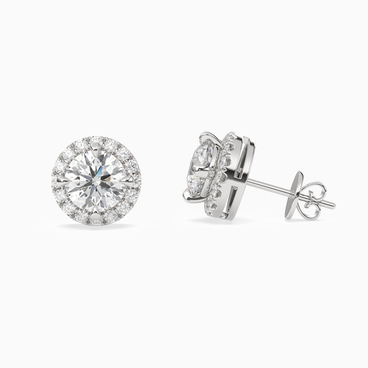 Diamond Studs with Halo Jacket